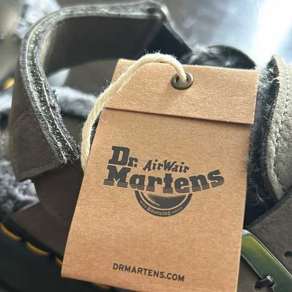 ✨Sold✨Dr. Martens Jorge ll Fur Line Khaki Mule Clog Tumbled Leather Mens Size 10 - Picture 10 of 11